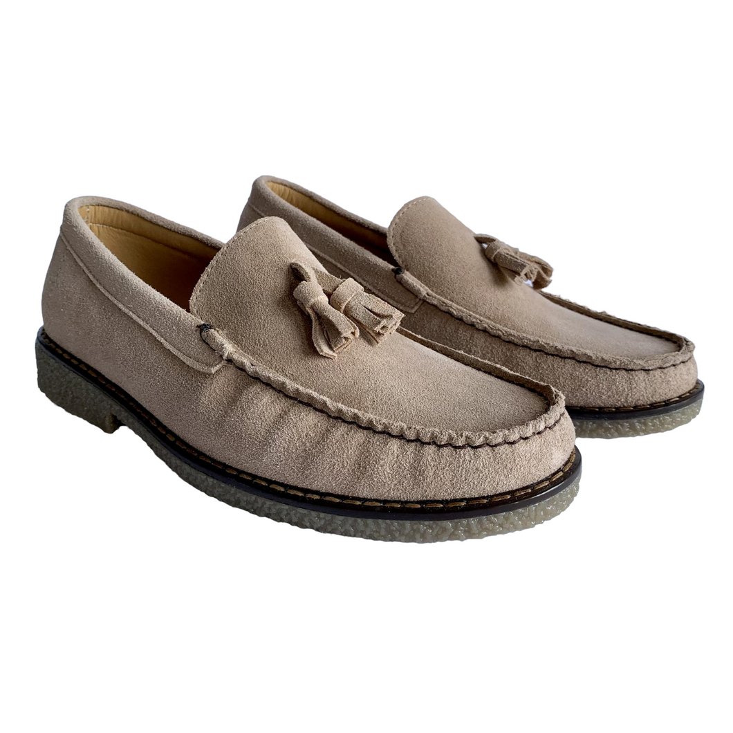 Mocasines Borlas para Hombre en Piel Gamuza